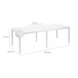 thumbnail of Dmora Tavolo da esterno Roma, Tavolo rettangolare allungabile da pranzo, Tavolo da giardino estensibile effetto rattan, 150x90h72 cm, Bianco