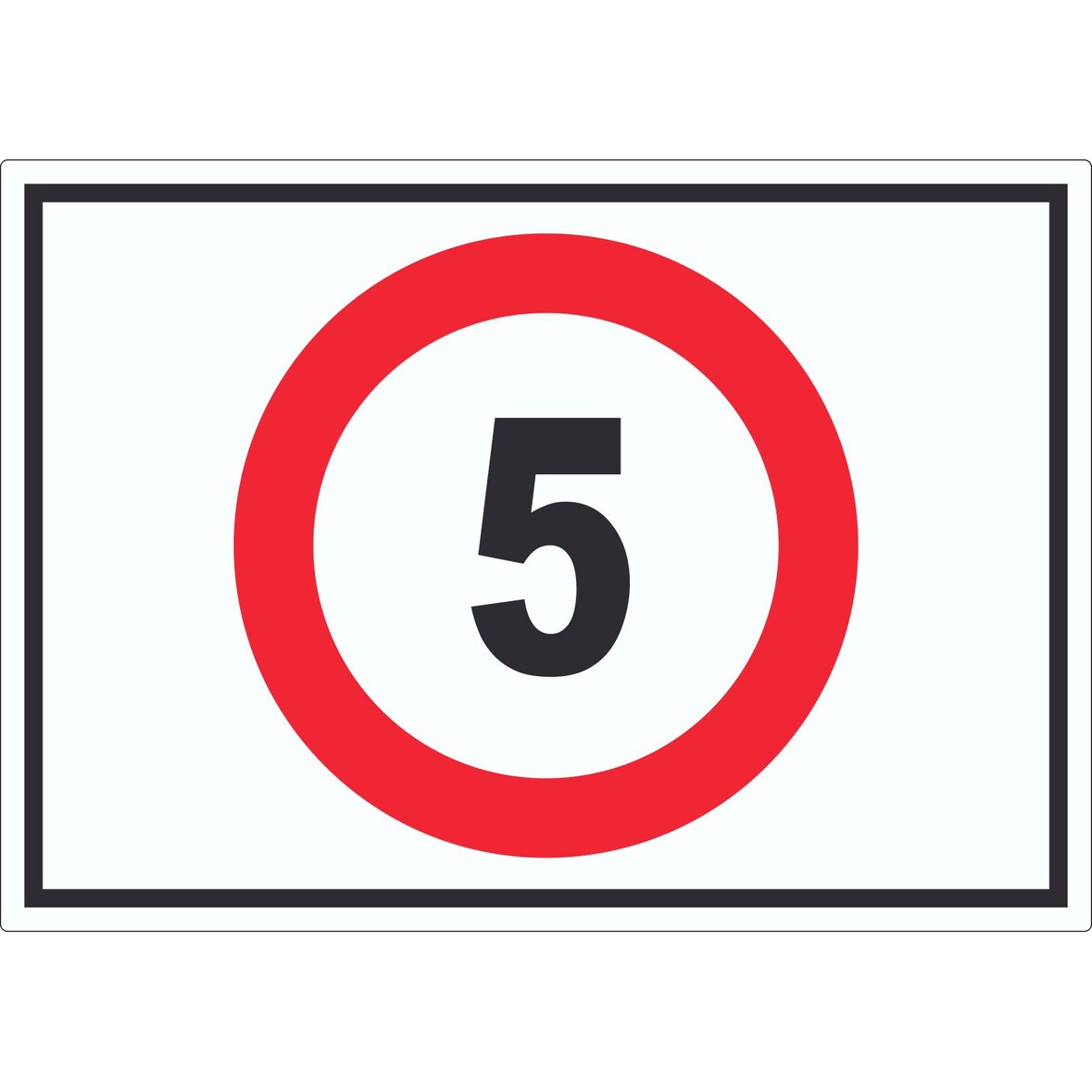 Tempo 5 km/h Geschwindigkeitsbegrenzung Aufkleber Symbol A8 (52x74mm)