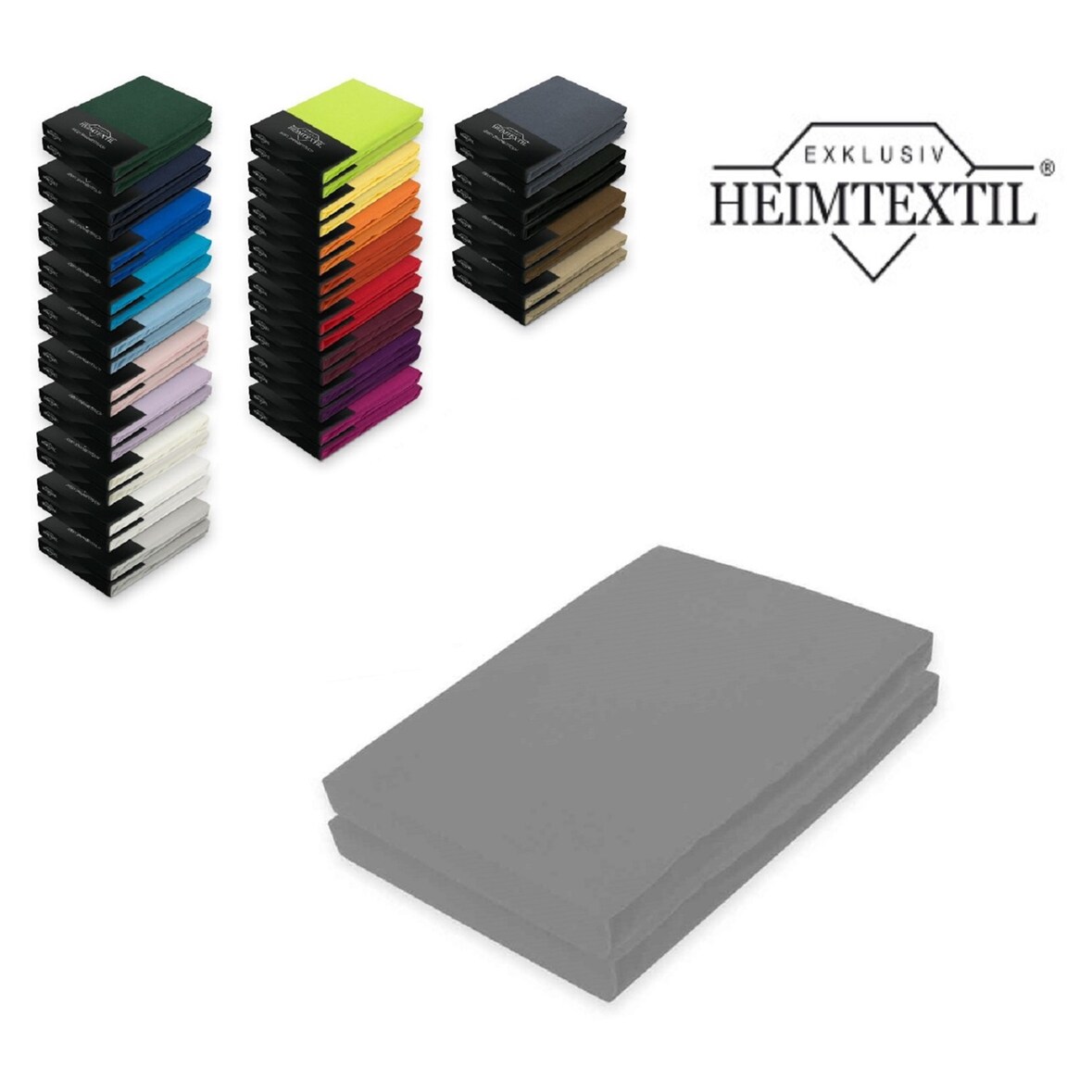 Doppelpack Marke Jersey Spannbettlaken 120 x 200 cm Grau
