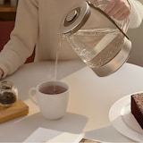 thumbnail of Chaleira elétrica de vidro, 1,5 L, ajustável de 70–100 °C, base giratória 360°