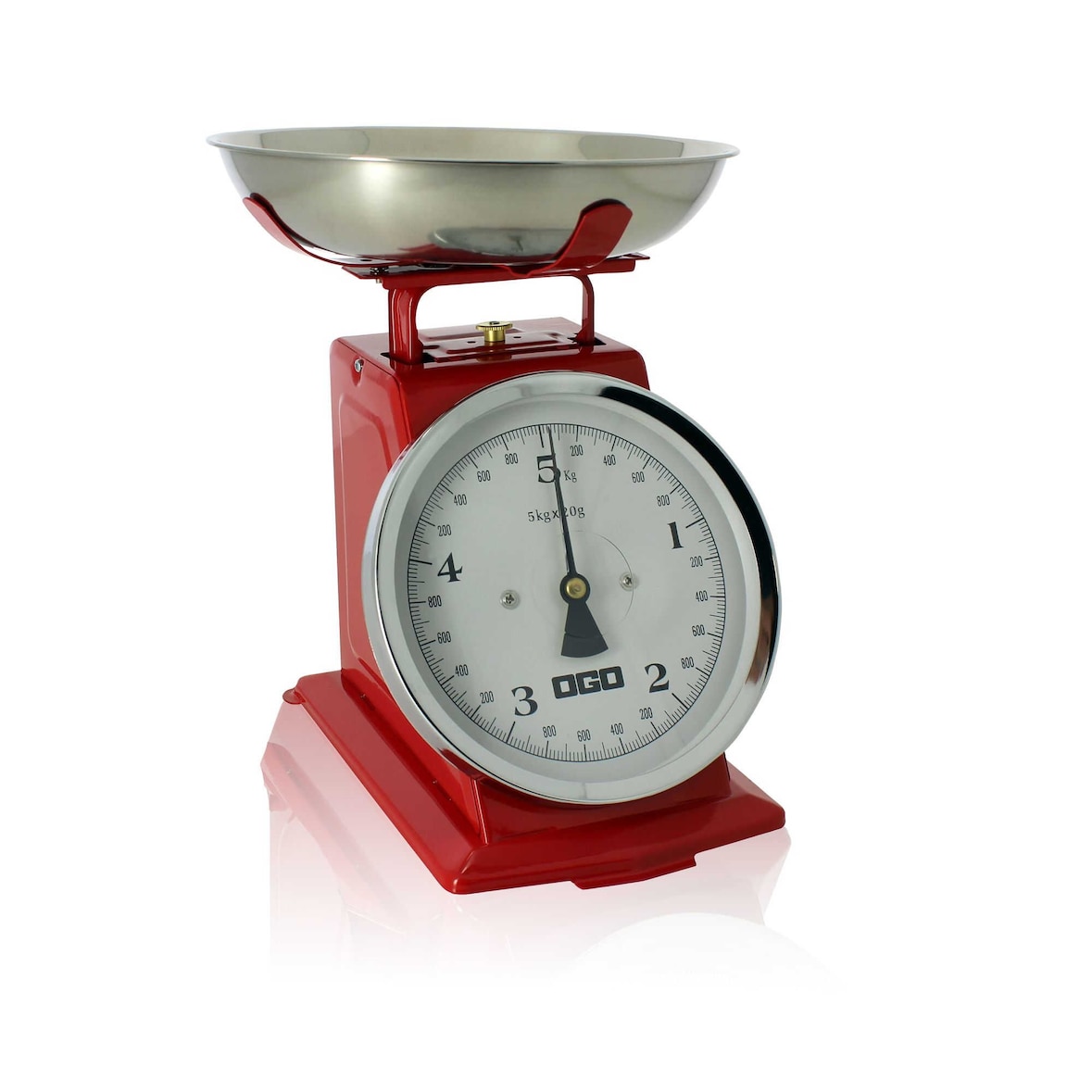 Ogo Living - Balance de cuisine mecanique rouge 5kg/20g