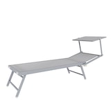 thumbnail of Lettino Prendisole Pieghevole Professionale in Alluminio e Tessuto Textilene Tettuccio Orientabile Parasole Sdraio Mare Spiaggia 182x60x38 cm Grigio
