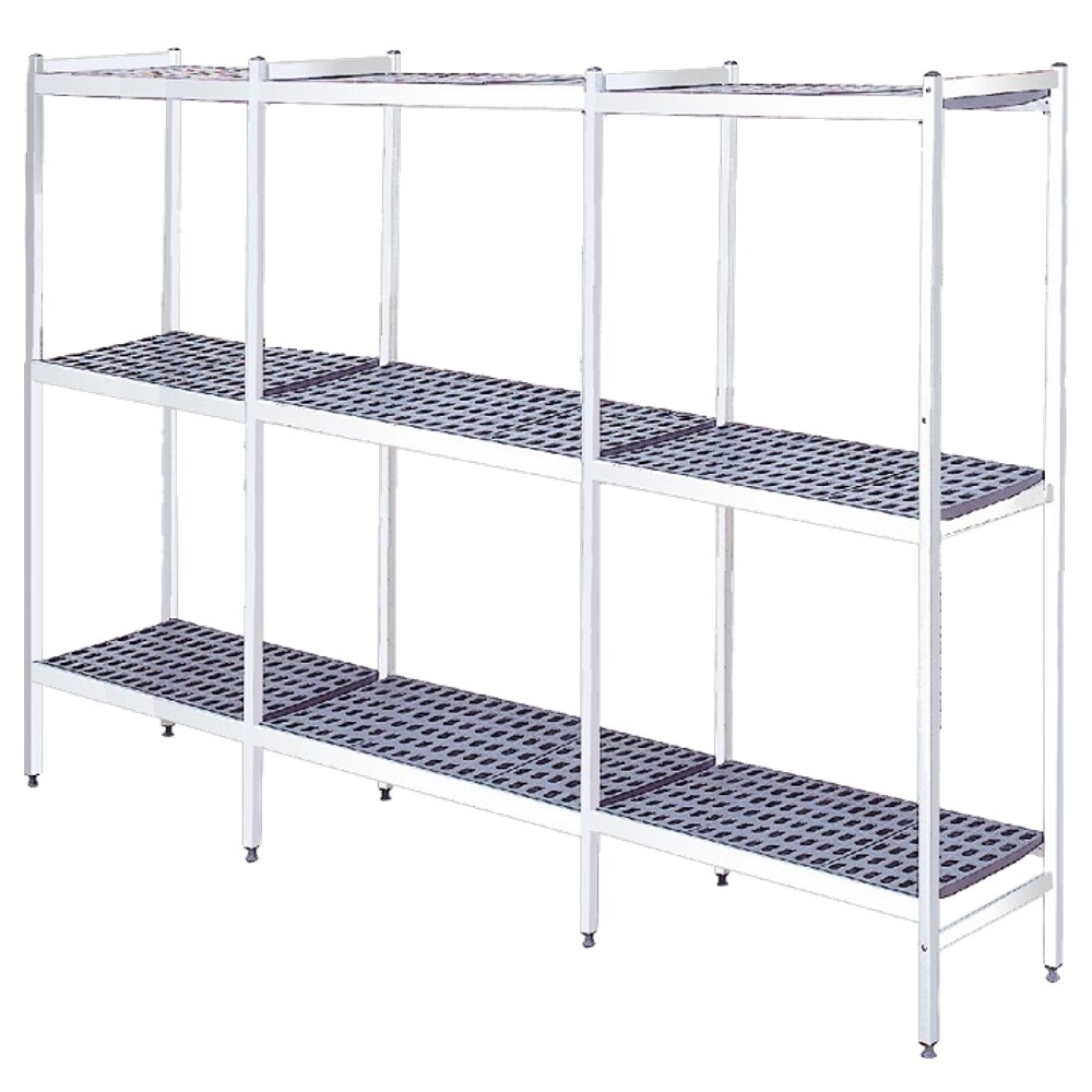 EURAST - Estantería metálica de pié de duraluminio de 3 niveles - 3489x370x1700 mm - 34893300