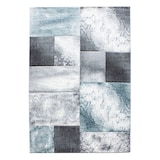 thumbnail of Carpetsale24 Teppich 200x290 cm – Kurzflor Konturenschnitt in Blau Grau Weiß – Kariertes Design, Extra Weich, für Wohnzimmer, Esszimmer