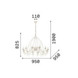 thumbnail of Lampadario Shabby Chic-Provenzale Corte Metallo Corten 12 Luci E14