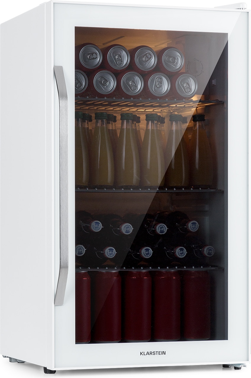 Beersafe XXL Quartz Kühlschrank 80 Liter 3 Böden Panoramaglastür Weiß