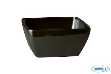 APS 83466 Bol cuadrado de melamina negro puro 9 x 9 cm, H 4 cm