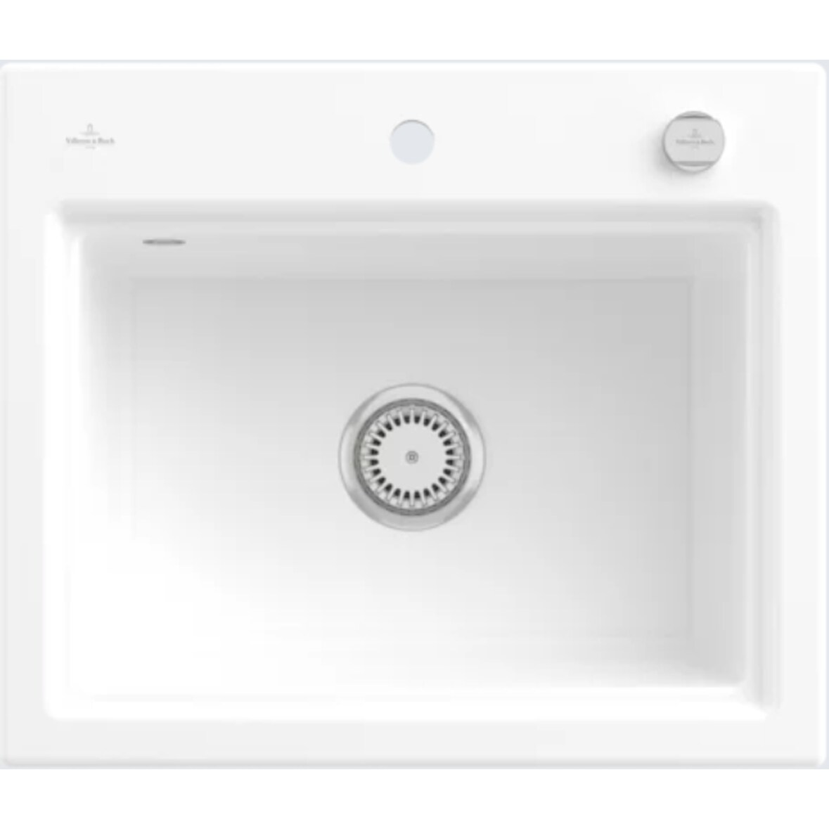 Villeroy&Boch Rechteckiges Spülbecken, Keramikspüle Subway Style 60 S Weiß Alpin 60x51cm, Unterschrankbreite 60cm