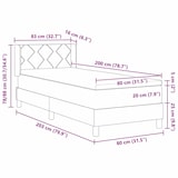 thumbnail of vidaXL Boxspringbett mit Kissen mit Kopfteil Taupe 200 x 80 cm Stoff