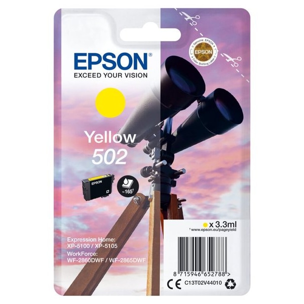 Epson 502 Cartouche à encre d'origine jaune - C13T02V44010