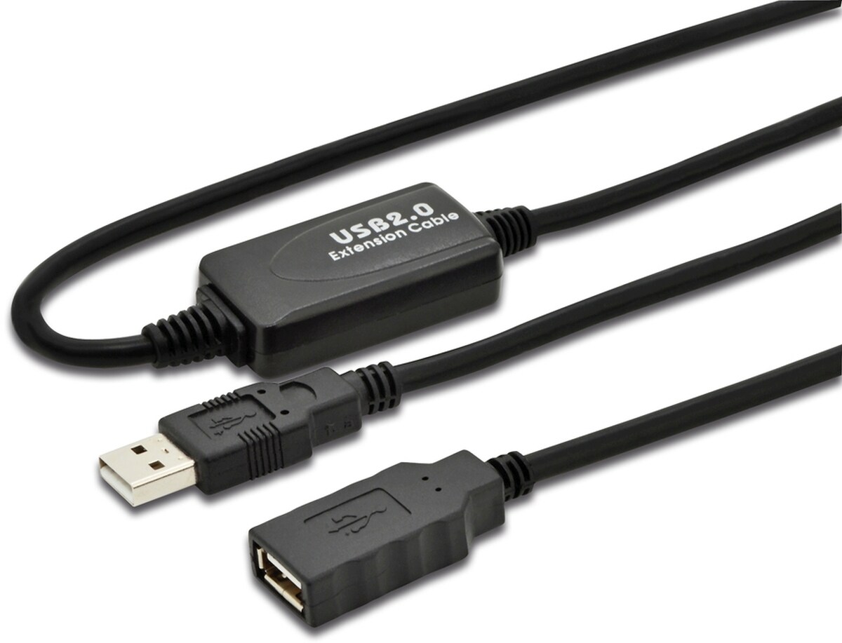DIGITUS USB 2.0 Aktives Verlängerungskabel 10m schwarz