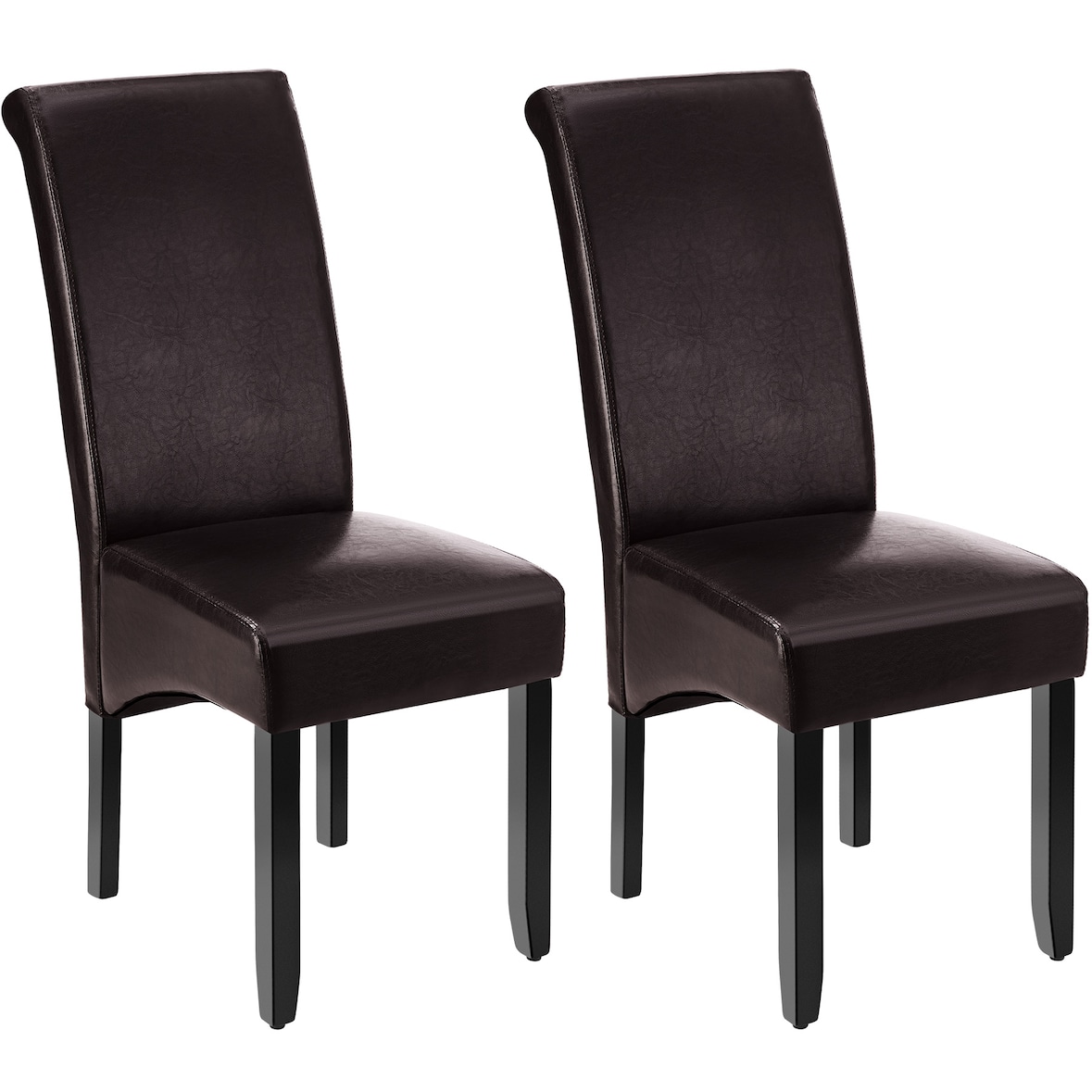 tectake Silla de comedor ergonómica - Juego de 2 marrón