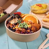 thumbnail of BIOZOYG 50 Stück Einwegschalen 700ml Pappschalen Kraftkarton Salatschalen runde Bowlschalen, mit transparentem Deckel, To-Go-Schalen, kompostierbar