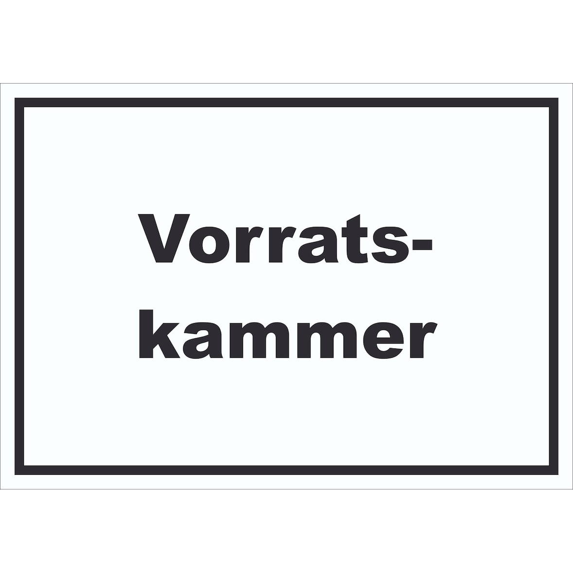 Vorratskammer Schild mit Text Pantry Reserve waagerecht A5 Rückseite selbstklebend