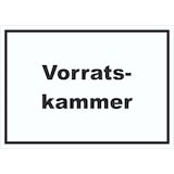 thumbnail of Vorratskammer Schild mit Text Pantry Reserve waagerecht A5 Rückseite selbstklebend