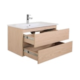 thumbnail of Meuble simple vasque décor chêne  80cm + vasque SORRENTO