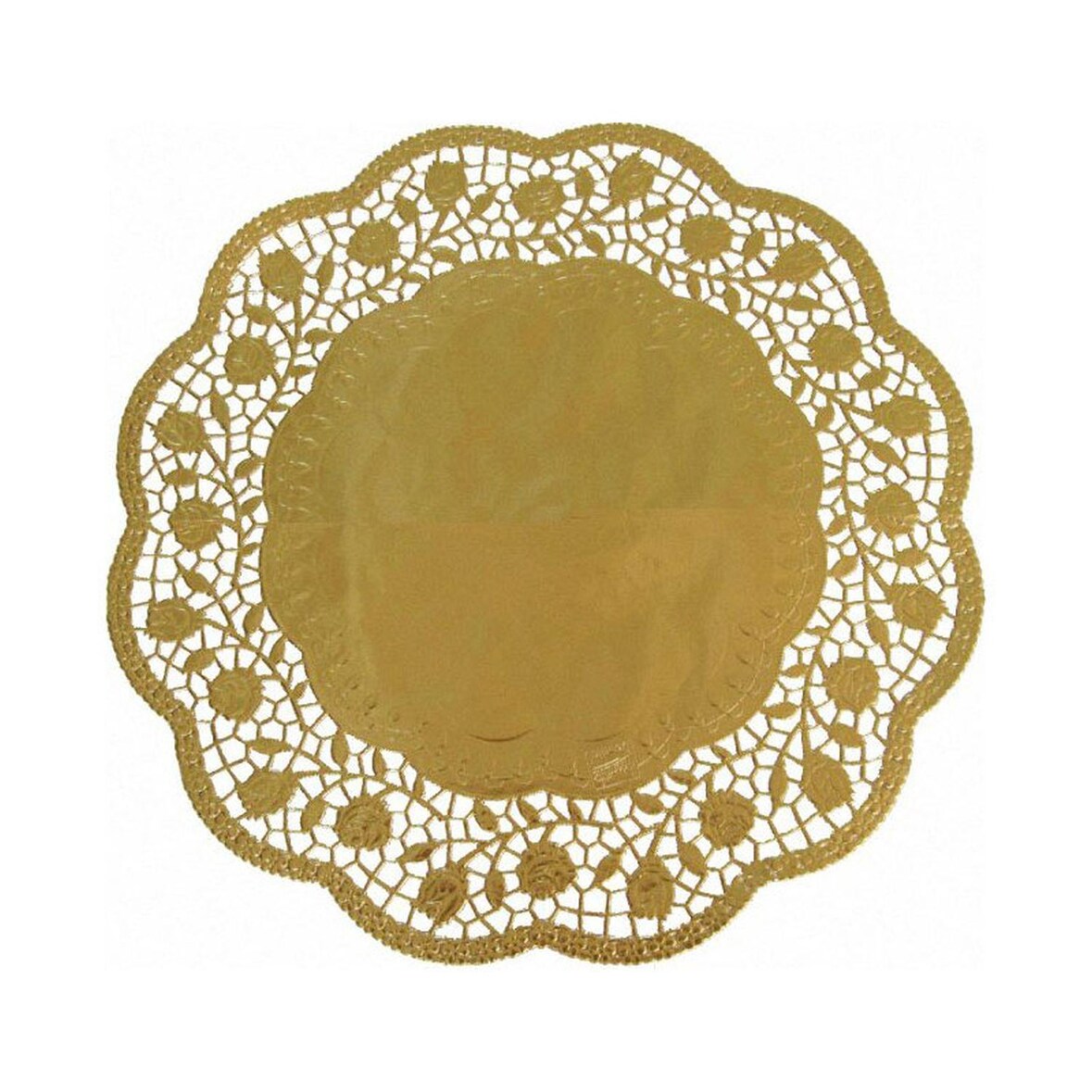 16x Deko-Tortenspitzen rund gold O 30 cm
