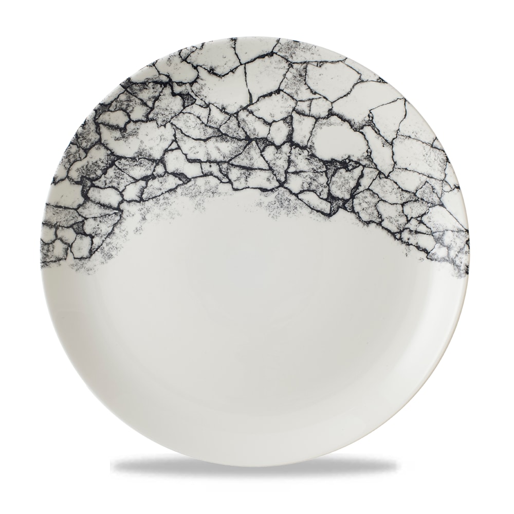 Churchill Super Vitrified Kintsugi Accents Teller Flach Coup 28,8 cm, 12 Stück Quartz Schwarz Rund