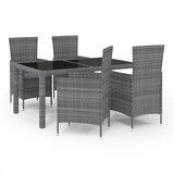 thumbnail of vidaXL 5-tlg. Garten-Essgruppe mit Kissen Poly Rattan Grau