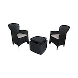 thumbnail of Dmora Set salotto da esterno Napoli, Set da giardino con 2 poltrone ed 1 tavolino contenitore, Salottino effetto rattan, 100% Made in Italy, Antracite