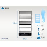 thumbnail of PURLINE Radiador Toallero Negro con calefactor integrado y control WiFi NTW-11B TURBO
