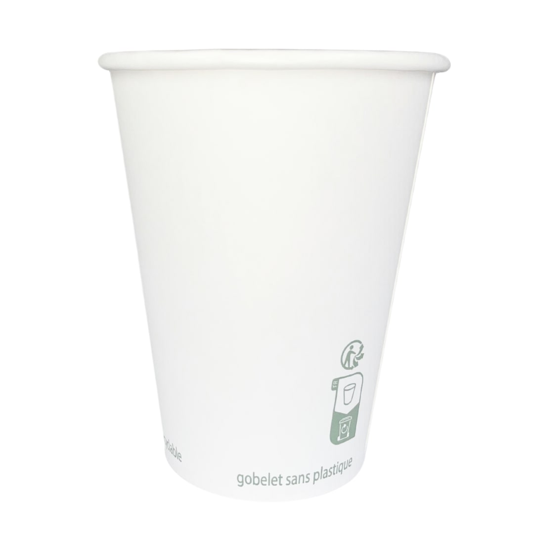 Papieren bekers zonder plasticfolie 40 cl / 14 oz (1000 stuks)
