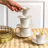 thumbnail of Coffret de 4 tasses à thé avec sous tasses Pure 22 cl -  Blanc Rond Porcelaine Table Passion 11.00x8.00 cm