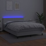 thumbnail of vidaXL Boxspringbett mit Matratze & LED Weiß 140x200 cm Kunstleder