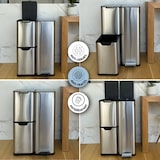 thumbnail of Kitchen Move Papelera de pedal de reciclaje HAJA plata 60L Acero inoxidable Plata