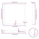 thumbnail of vidaXL Esstischbeine U-Form 3 Stk. Anthrazit 80x(72-73) cm Stahl