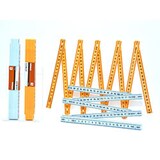 thumbnail of Zollstock Kunststoff Gliedermaßstab 2 Meter, 14 mm, Messwerkzeug Faltbar, Meterstab Bau Heimwerker, Bunt sortiert, 2 Stück