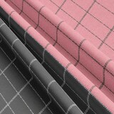 thumbnail of Baumwolle Bettwäsche 200x200 cm Rosa Grau kariert Wendeseite Reißverschluss 3 tlg