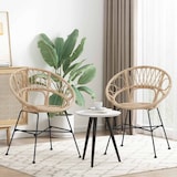 thumbnail of vidaXL Esszimmerstuhl 2 pcs Natur 49 x 51 x 81 cm Rattan und Eisen