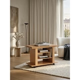 thumbnail of TV HiFi Bank in Buchenholz, modernes Design, drehbar und rollbar, mit 3 Ebenen, perfekt für Wohnbereiche. 75x38x51 cm | Kadima Design