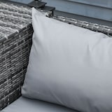 thumbnail of Outsunny Conjunto de 4 Móveis de vime para Jardim com 2 Sofás Duplos Mesa central com mesa de baú almofadas  removíveis 132x69x64 cm Cinza