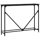 thumbnail of Mesa consola madera de ingeniería negra 102x22,5x75 cm