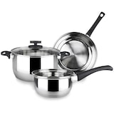 thumbnail of Magefesa Style - Batería de Cocina, Acero Inoxidable, 4 Piezas, Incluye Cacerola + Cazo + Sartén, Todo tipo de Cocinas, Induccion, Ecológica