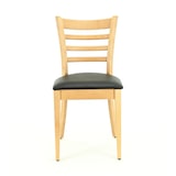 thumbnail of Gastro Stuhl Hugo | Buche Natur | Kunstleder Schwarz | gepolsterter Holzstuhl | Bistrostuhl | Restaurantstuhl