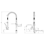 thumbnail of BE-GASTRO I Profi Gastro Geschirrbrause „Premium“ inkl. Wasserhahn, Mischbatterie & ergonomischem Langhebelgriff I Gastrobrause mit Zubehör (70cm)