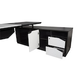 thumbnail of Chef Schreibtisch Schreibtisch Büroausstattung Büromöbel Bürotisch "Carolina" rechts schwarz-weiß Jet-Line