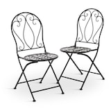 thumbnail of Eisenstuhl 2er-Set im Jugendstil, antike, handgefertigte Gartenstühle, klappbar, Schwarz, Raburg Mayla