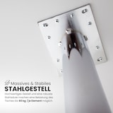 thumbnail of bümö Konferenztisch Kreis-Form 160x160 cm großer Besprechungstisch rund in weiß, Besprechungstisch mit Chromfüßen, Meetingtisch für 4 Personen, Tisch
