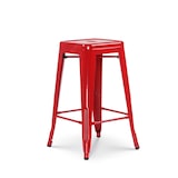 thumbnail of Lot de 4 tabourets de bar en métal rouge brillant style industriel - Sans dossier - Hauteur 66 cm