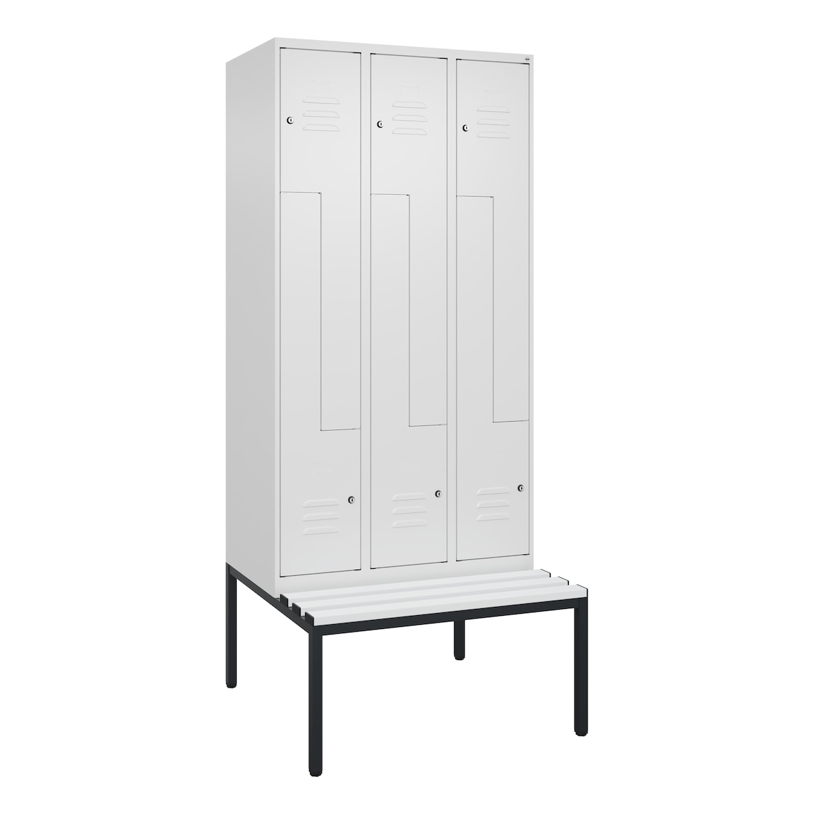 C+P Z-Spind Classic PLUS, Bank, 6 Abteile, 2120x900x815mm, 9016/9016