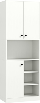 Costway Keukenkast, 190 Cm Hoog, Hoge Kast Met Deure Planken Veiligheidsscharnieren En Kantelbeveiliging Dressoir Vrijstaand Multifunctionele Kast Voor Eetkamer Woonkamer Wit 1096222207