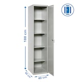 thumbnail of SimonRack Armadio Metallico 1800x400x400, 1 Porta, 4 Ripiani, Portata 0 kg per Ripiano, Grigio - Simonlocker