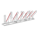 thumbnail of Anlehnparker 4506 XBF | Fahrradständer einseitig | für 6 extra breite Fahrräder | erweiterbar | Abwechselnde Hoch-/Tiefeinstellung