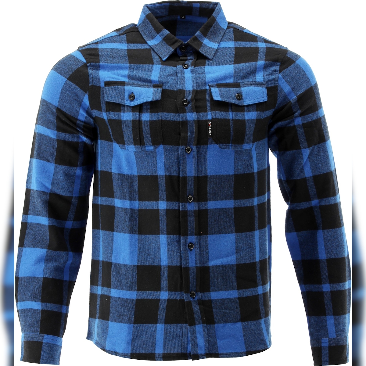 TRIZERATOP Camicia di flanella, camicia da boscaiolo, camicia da lavoro blu/nera L