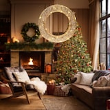thumbnail of WellHome - Champagnergoldener Weihnachtskranz mit 30 warmweißen LED-Lichtern, Ø40cm