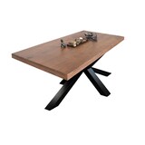 thumbnail of Esstisch Akazie Nussbaum 240 x 100 cm massiv gerade Kanten Spider-Gestell schwarz RIO